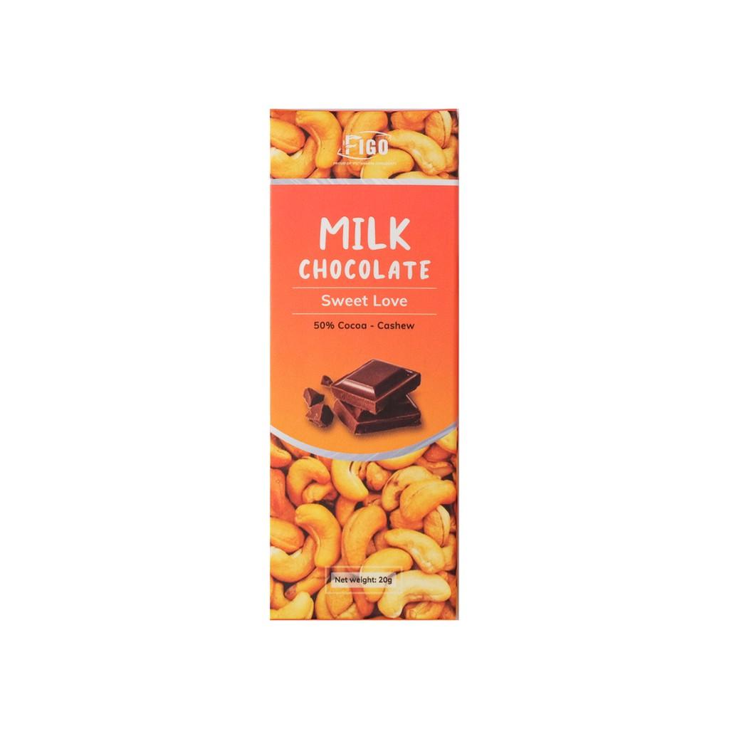 Milk Chocolate Hạt điều 20g 50% cacao FIGO VIET NAM ( ĐỒ ĂN VẶT NGON )