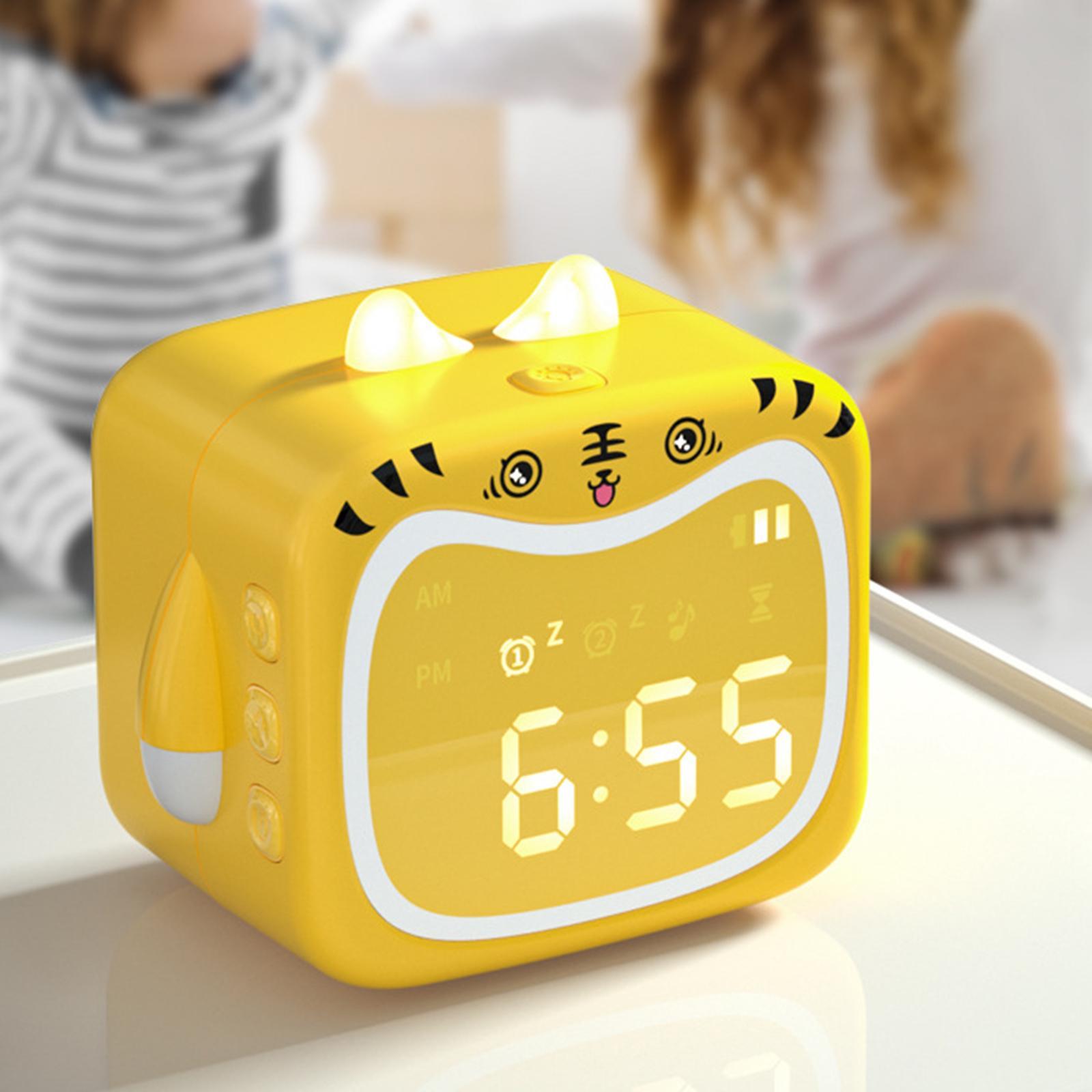 Digital Alarm Clock, Modern Alarm Clock with Time Display, 12/24-Hour Format, Alarm, Voice Control for Bedroom Office Kids