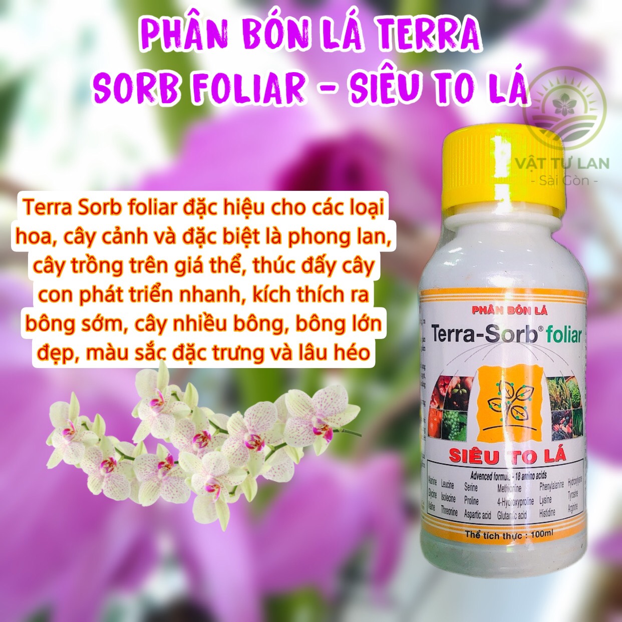 Phân Bón Hữu Cơ TERRA-SORB Foliar SIÊU TO LÁ Chai 100ml
