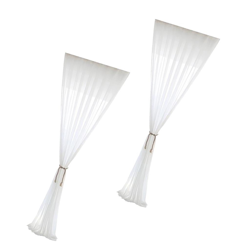 2pcs Sheer Chiffon Voile Curtain Panel Drape for Patio Sliding Doors 55x94inch
