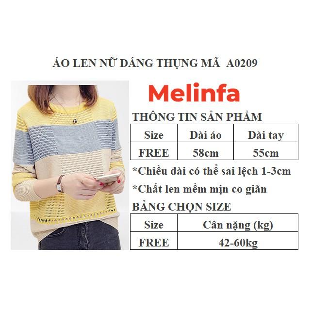 Áo len nữ dáng thụng trẻ trung chất len mềm mịn co giãn thoải mái nhiều màu mã A0209