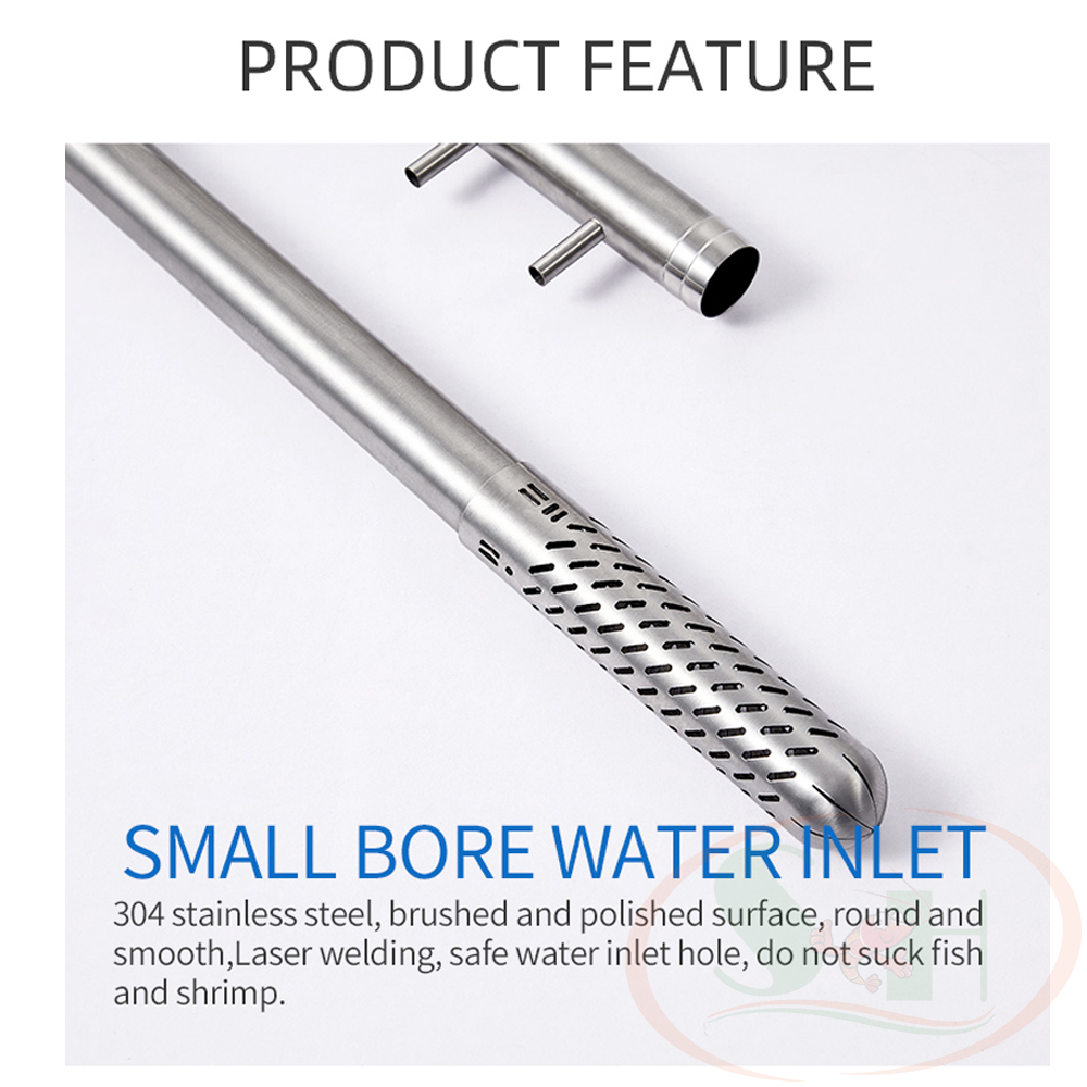 Bộ in out inox Week Aqua Pipe Set Ver.2 mini hút lọc váng xoay bể cá tép thủy sinh