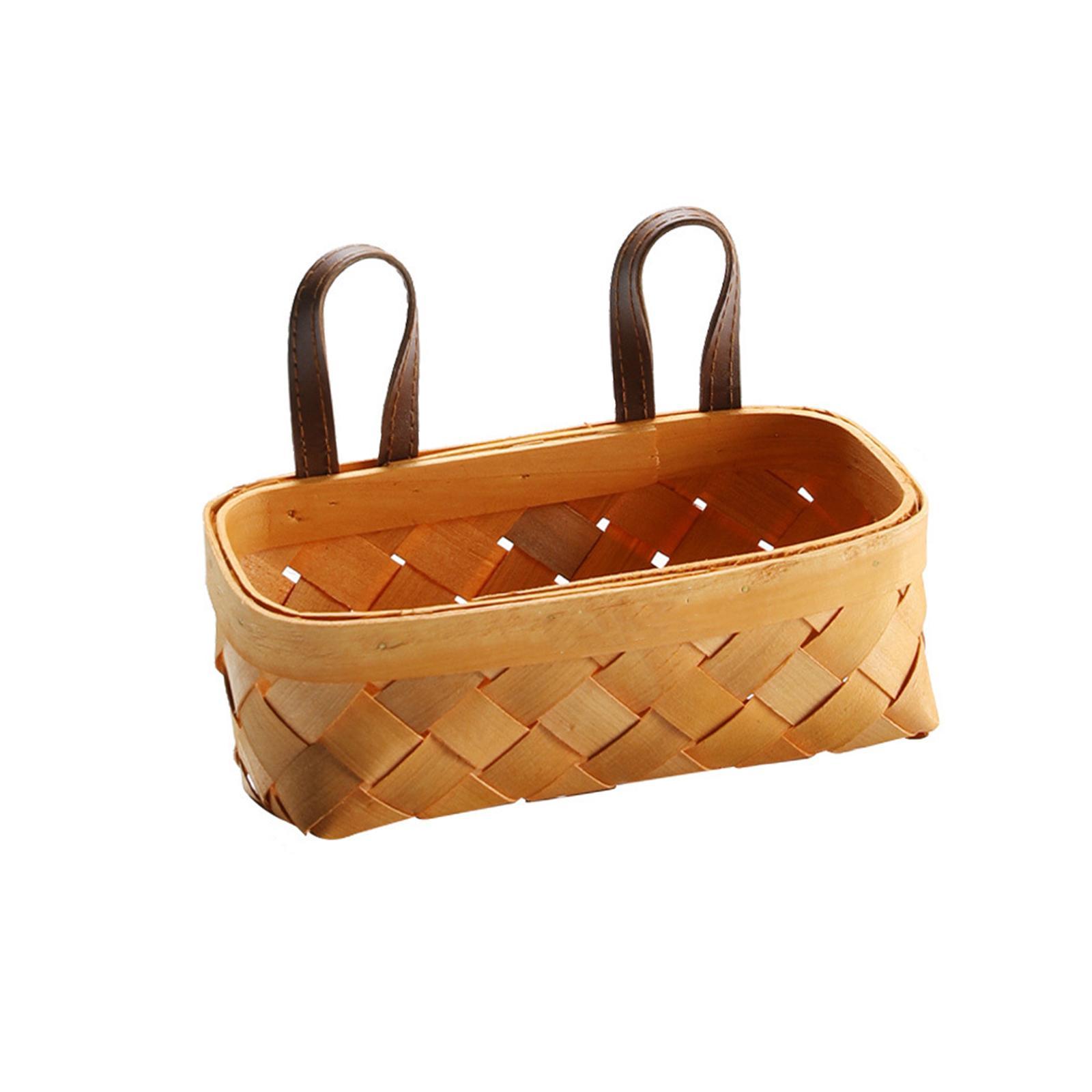 Wall Hanging Basket Crafts Houseware Wood Storage Basket for Easter Birthday