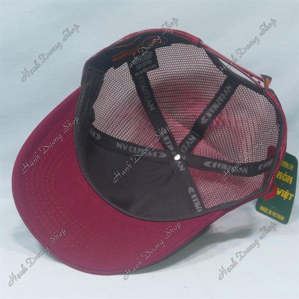 Nón kết lưới in dẻo chữ Cap Man Original phía trước là vải nhung, kết nhung vòng đầu 55-58cm phía trong có may tem - Đỏ thẩm &amp; kaki