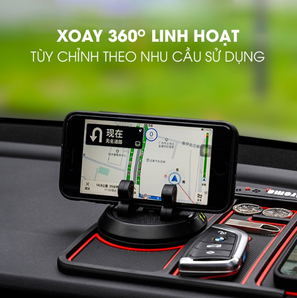 Thảm Giá Đỡ Điện Gắn Taplo Ô Tô Chống Trơn Trượt Đa Năng Cao Cấp