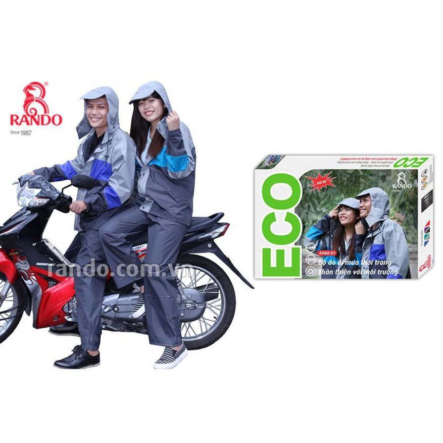 Áo Mưa Bộ RANDO Chính Hãng Thời Trang Vải Dù Cao Cấp Phản Quang Không Thấm Nước Dành Cho Đi Phượt GIÁ SỈ ECO