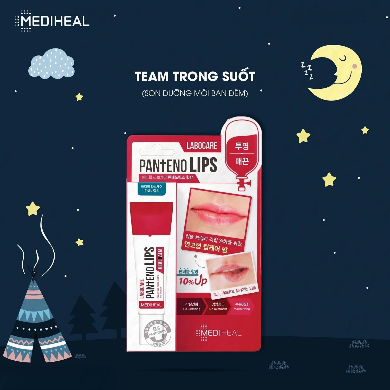 Son Dưỡng Môi Mediheal Labocare Pantenolips Healbalm Ban Đêm (Đỏ) 10ml