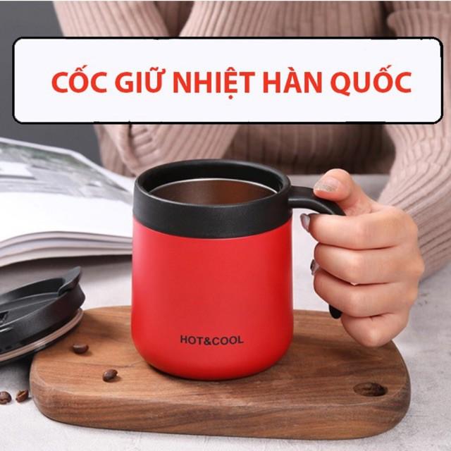 Bình Giữ Nhiệt 350Ml Hai Lớp Bằng Thép Không Gỉ, Bình Chân Không Giữ Nhiệt Cách Nhiệt Có Tay Cầm