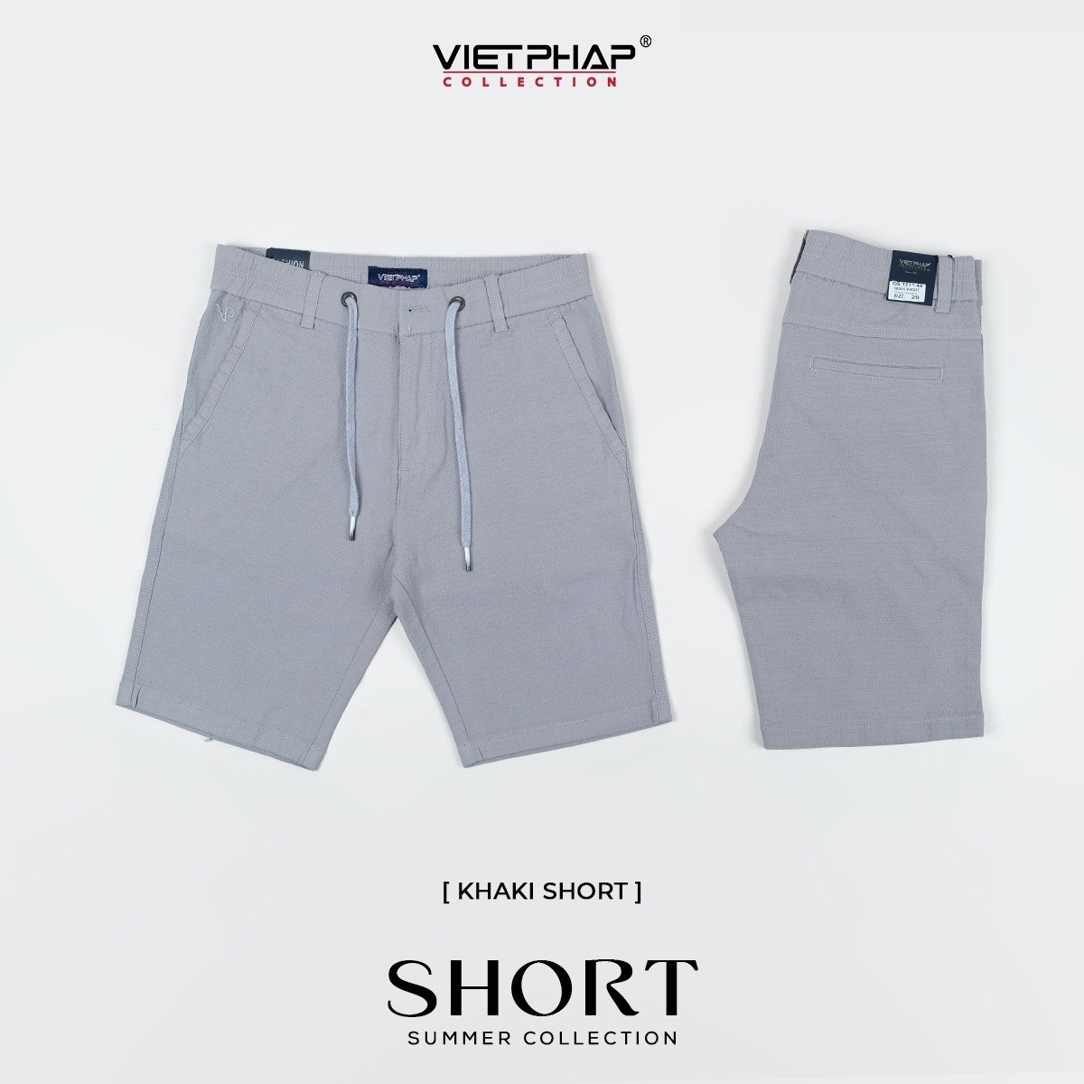 Quần Short Kaki Cao Cấp VIỆT PHÁP/ Form basic/ thêu logo sườn, chất liệu dệt cotton mềm mịn hút mồ hôi ,không phai màu 1211