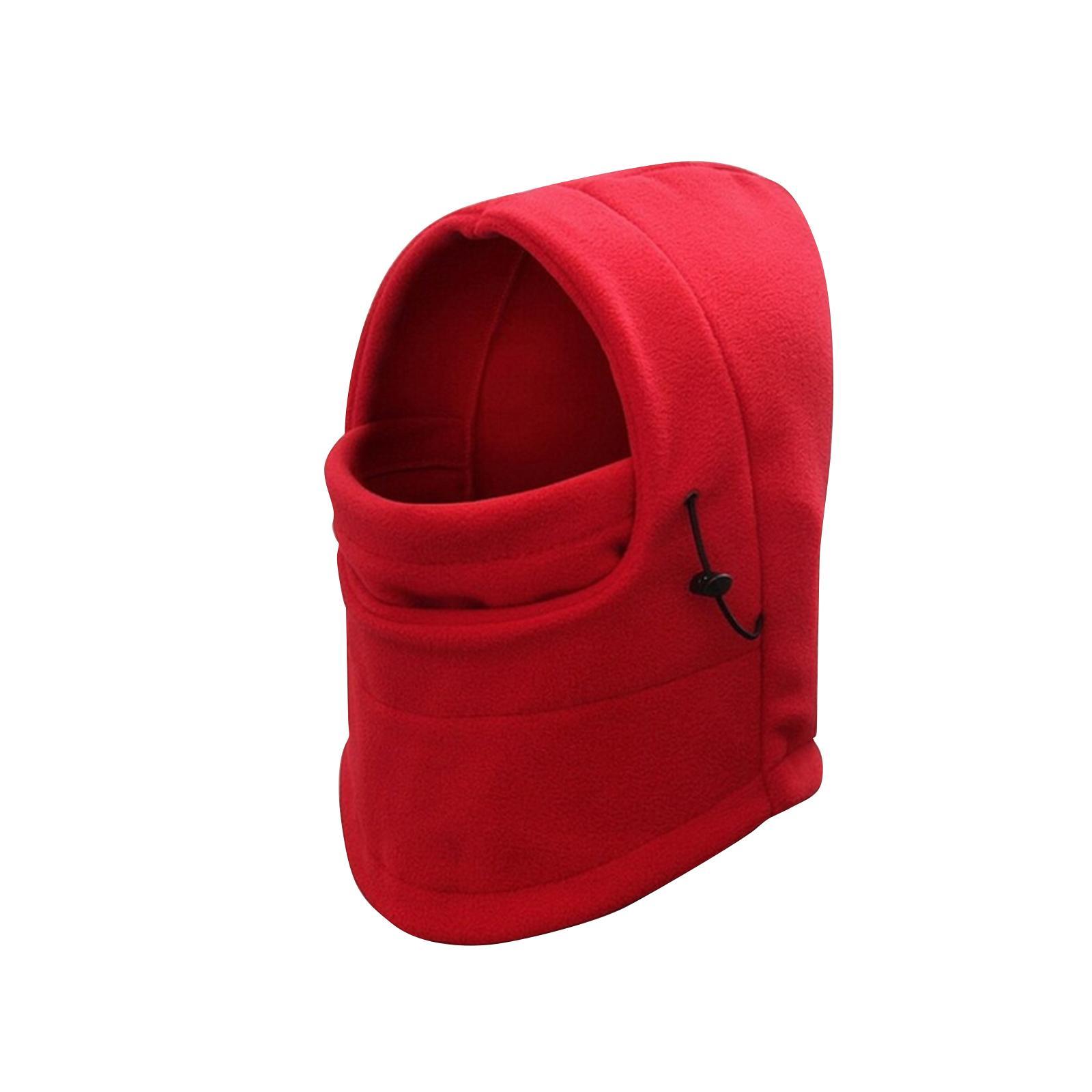 Balaclava Adjustable Scarf Winter Hat Windproof Neck Warmer Comfortable Red