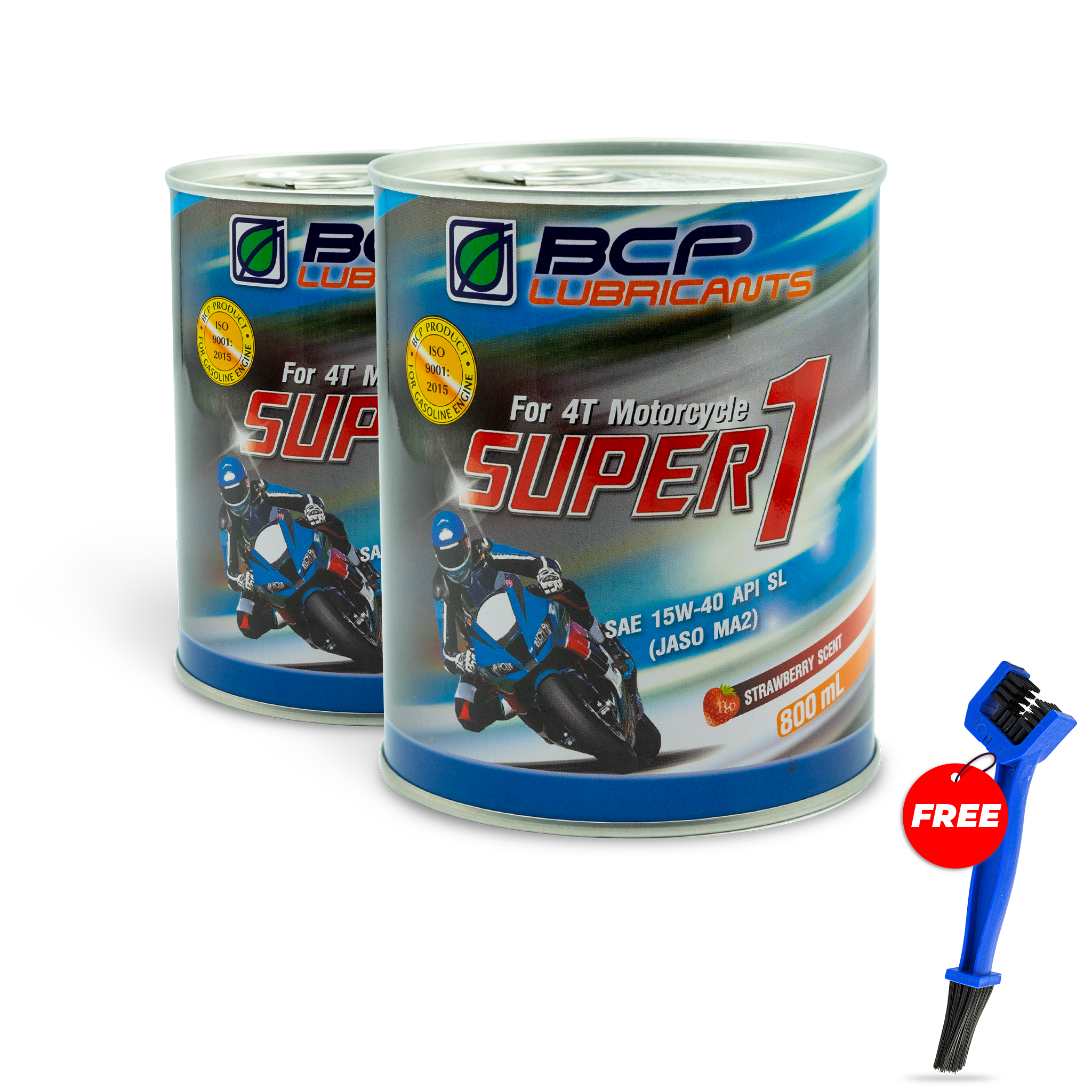 2 Lon nhớt xe số BCP Thái Lan 800ML tặng 1 bàn chải chà sên loại tốt