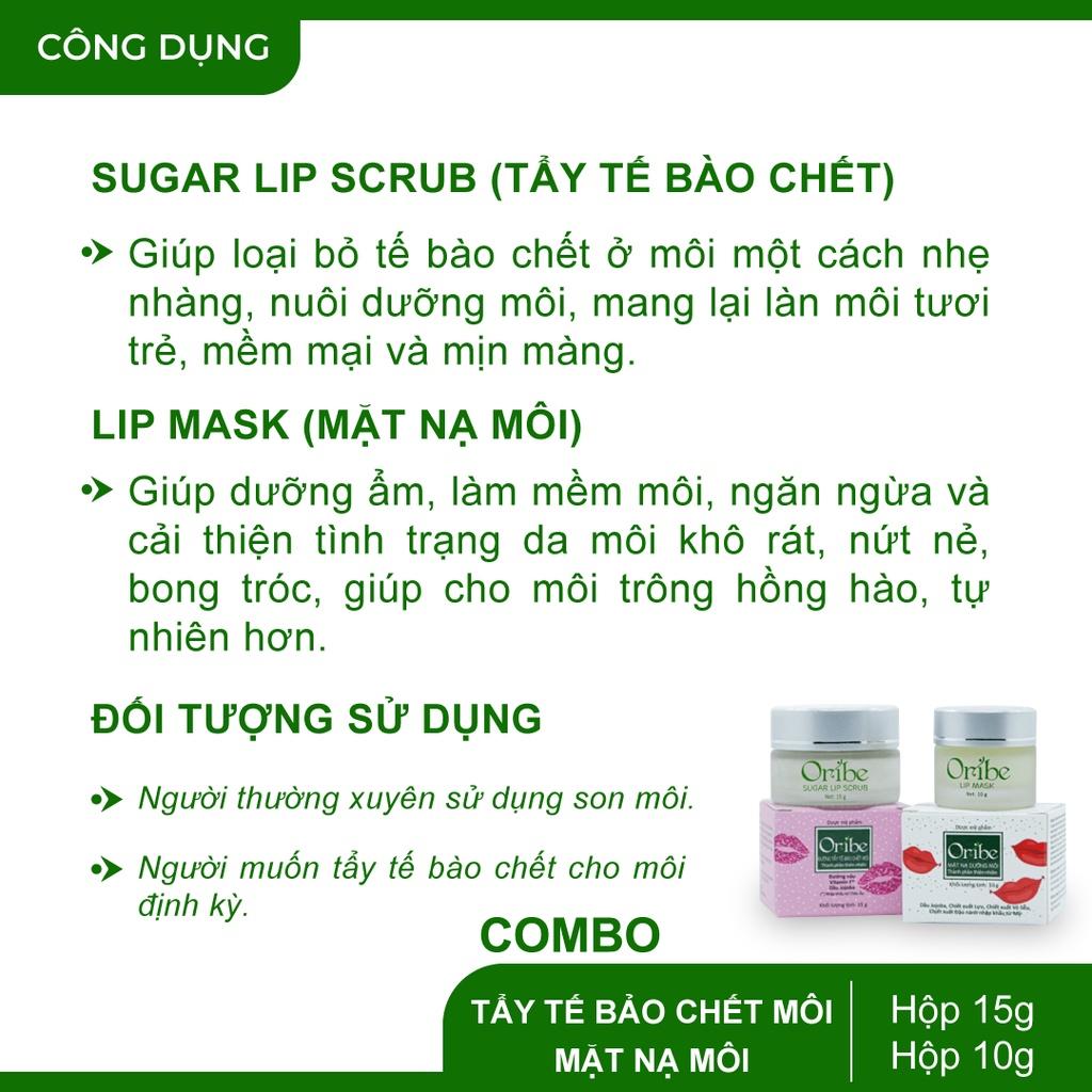 Combo tẩy tế bào chết và mặt nạ dưỡng môi Oribe - Giúp dưỡng ẩm môi, làn môi tươi trẻ, mịn màng, hồng hào, tự nhiên hơn