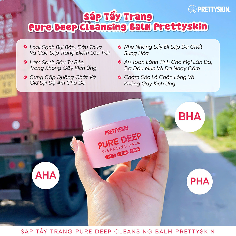 Sáp tẩy trang làm sạch dầu thừa, bụi bẩn, mụn đầu đen Pretty Skin Pure Deep Cleansing Balm 100ml
