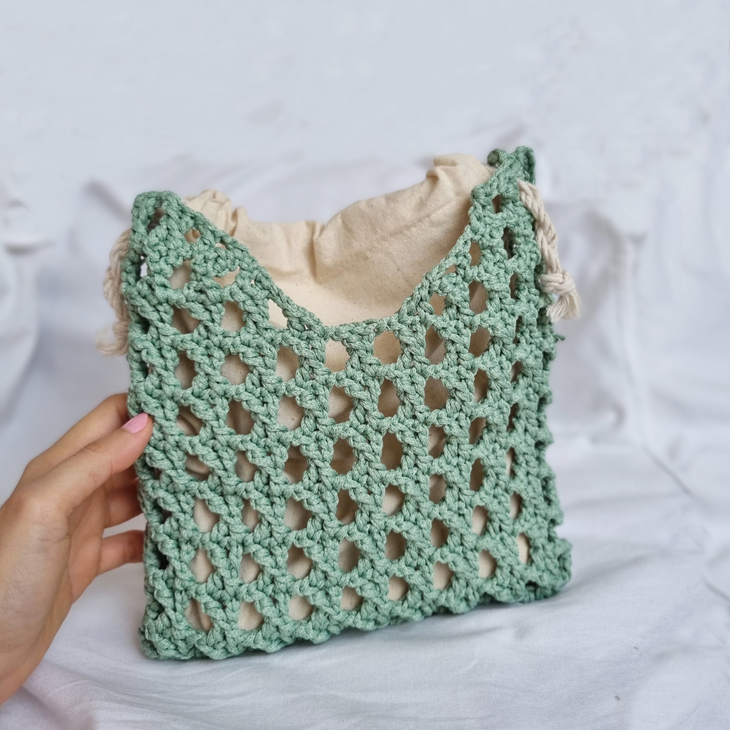 TÚI LƯỚI ĐEO CHÉO VAI XÁCH CẦM TAY TOTE DẠO PHỐ ĐI BIỂN + TÚI VẢI RÚT / NO.5 BAG
