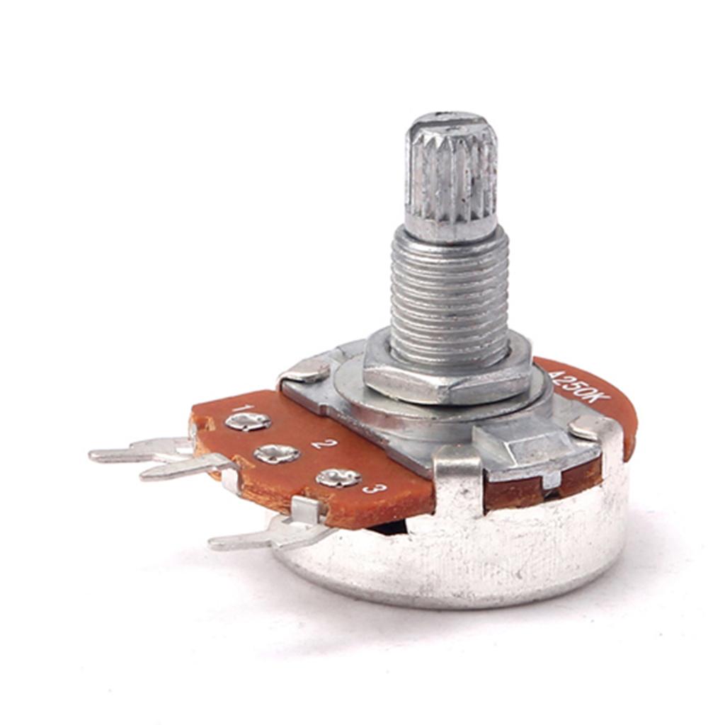 10 Pieces A250K Potentiometer Mini Guitar Push Pots 18mm Split Shaft for Electric Guitar Parts