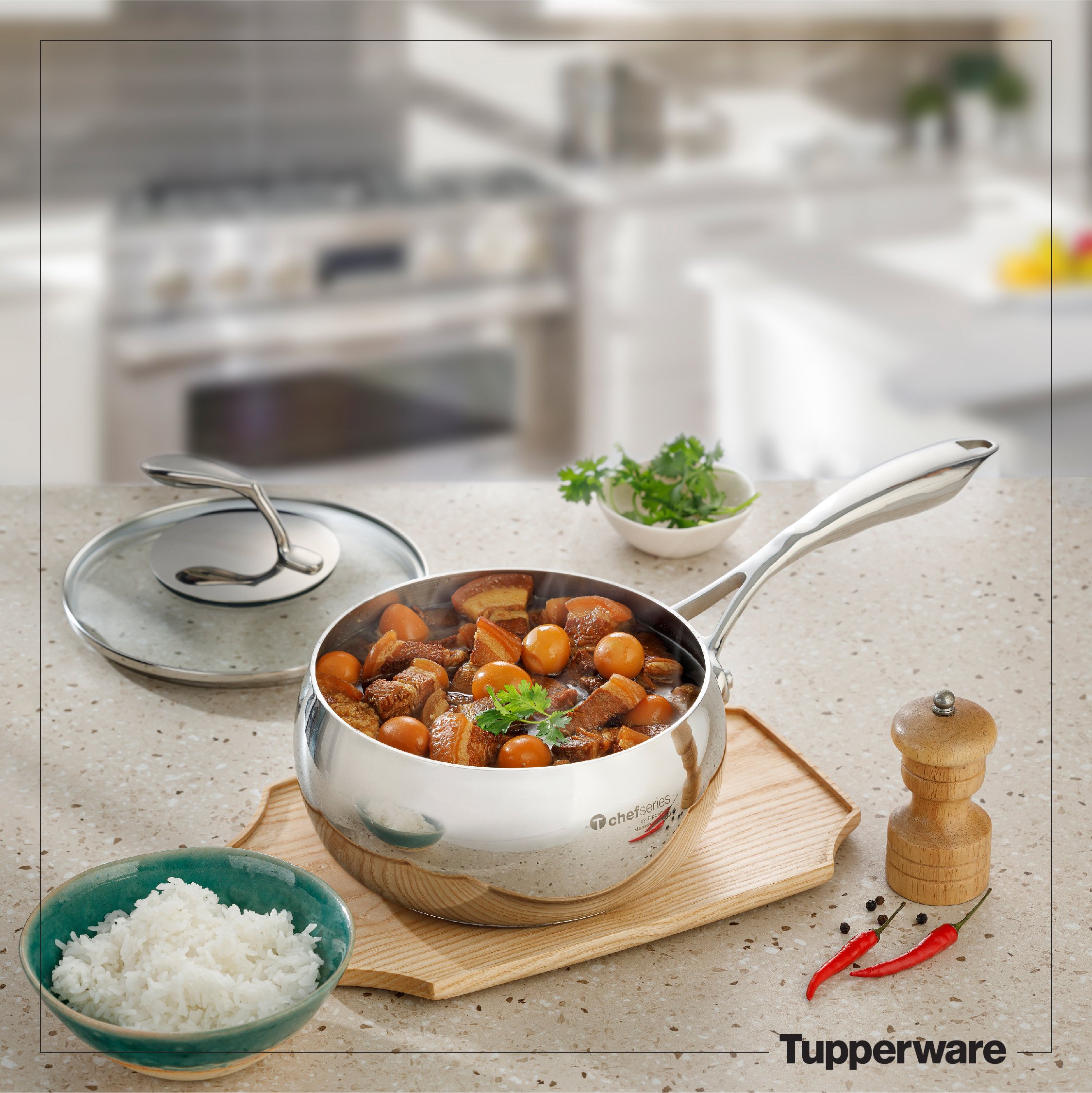 Nồi Tupperware T Chef Series Saucepan 2.4L (Nắp Kính)