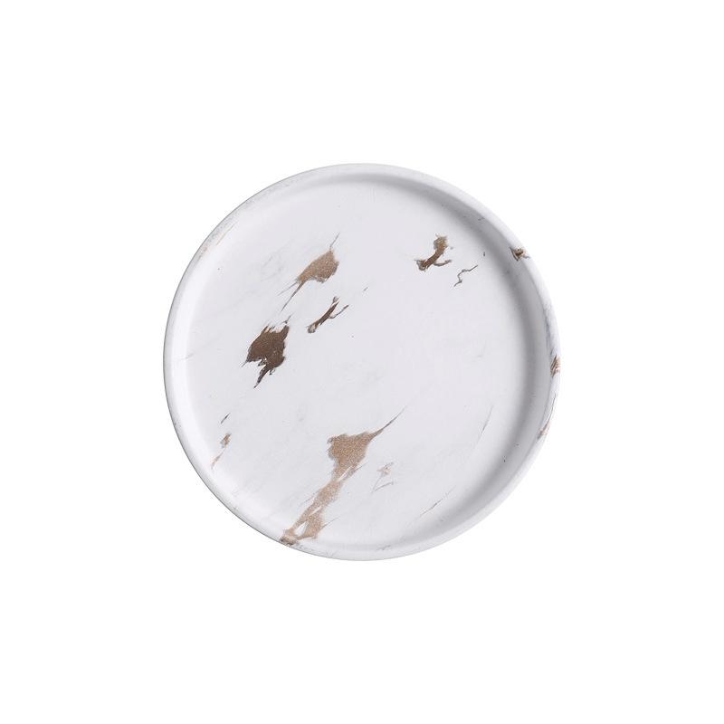 Dĩa tròn bằng sứ vân marble Marbly