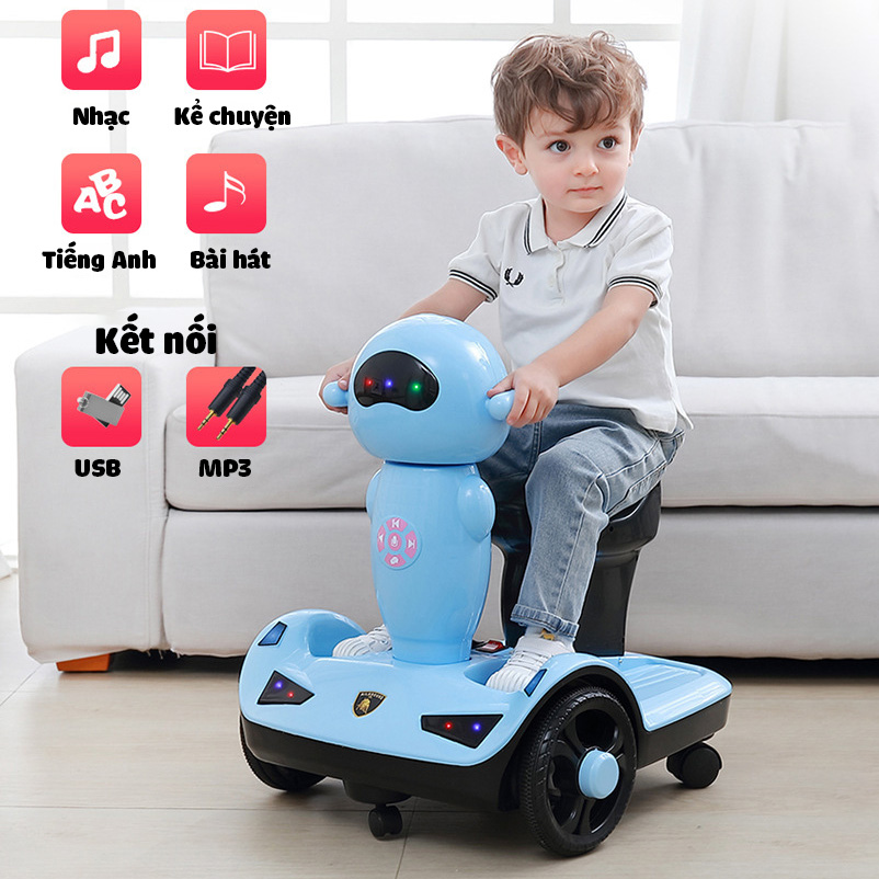 Xe điện tự lái kèm điều khiển từ xa cho bé 2-10 tuổi LL-G2 có nhạc và đèn vui nhộn