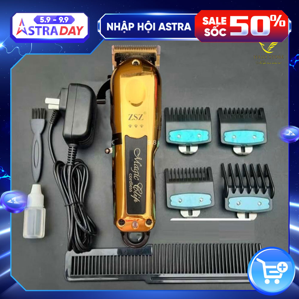Tông Đơ Cắt Tóc Chuyên Nghiệp F80 ZSZ Lưỡi Kép Sắc Bén Đã Chỉnh Lưỡi  TẶNG Cữ 1,5mm và 4,5mm + Lược Cắt Tóc