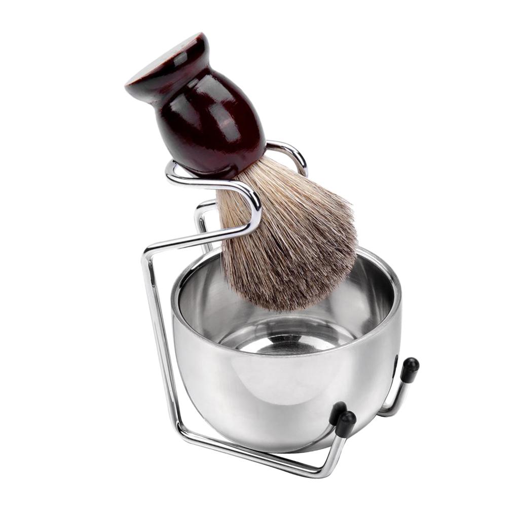 Mens Shaving Kit Shaving Holder Stand Shaving Brush Soap Bowl