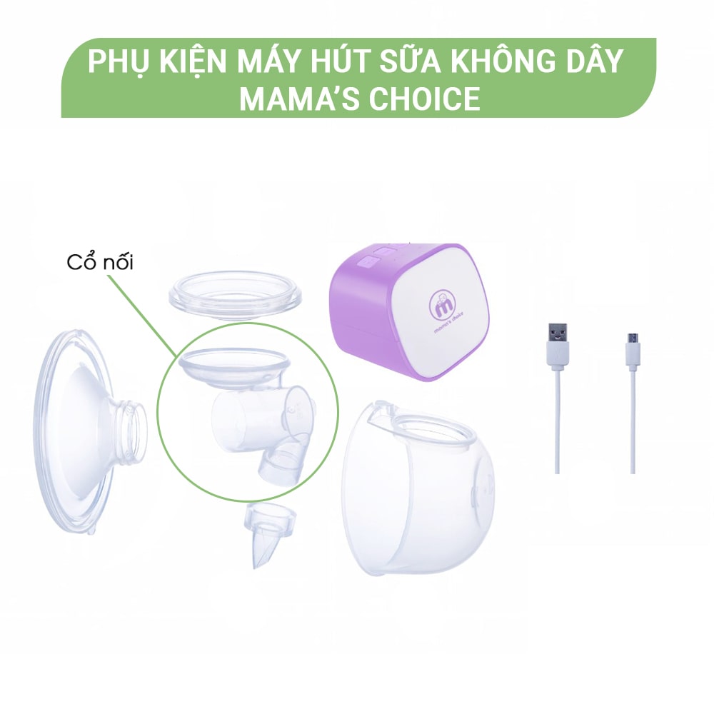 Cổ Nối Máy Hút Sữa Không Dây Mama’s Choice Cloudie, Chất Liệu Nhựa PP An Toàn Cho Mẹ và Bé