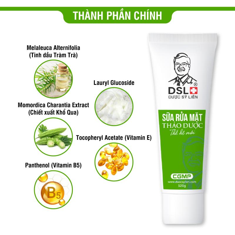 Sữa rửa mặt thảo dược 120g Dược Sĩ Liên dịu nhẹ ngừa mụn giảm mụn mờ nám trắng da chiết xuất thiên nhiên