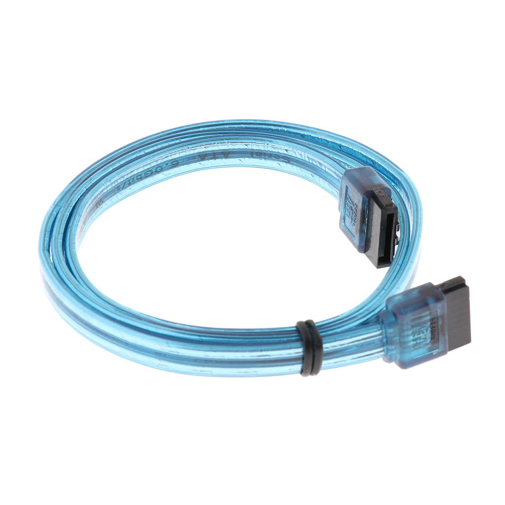 Ultra Slim SATA 3 SATA III Data Cable 7Pin for HDD SSD Straight to Right-angle Cord Lead with Locking - 610MM
