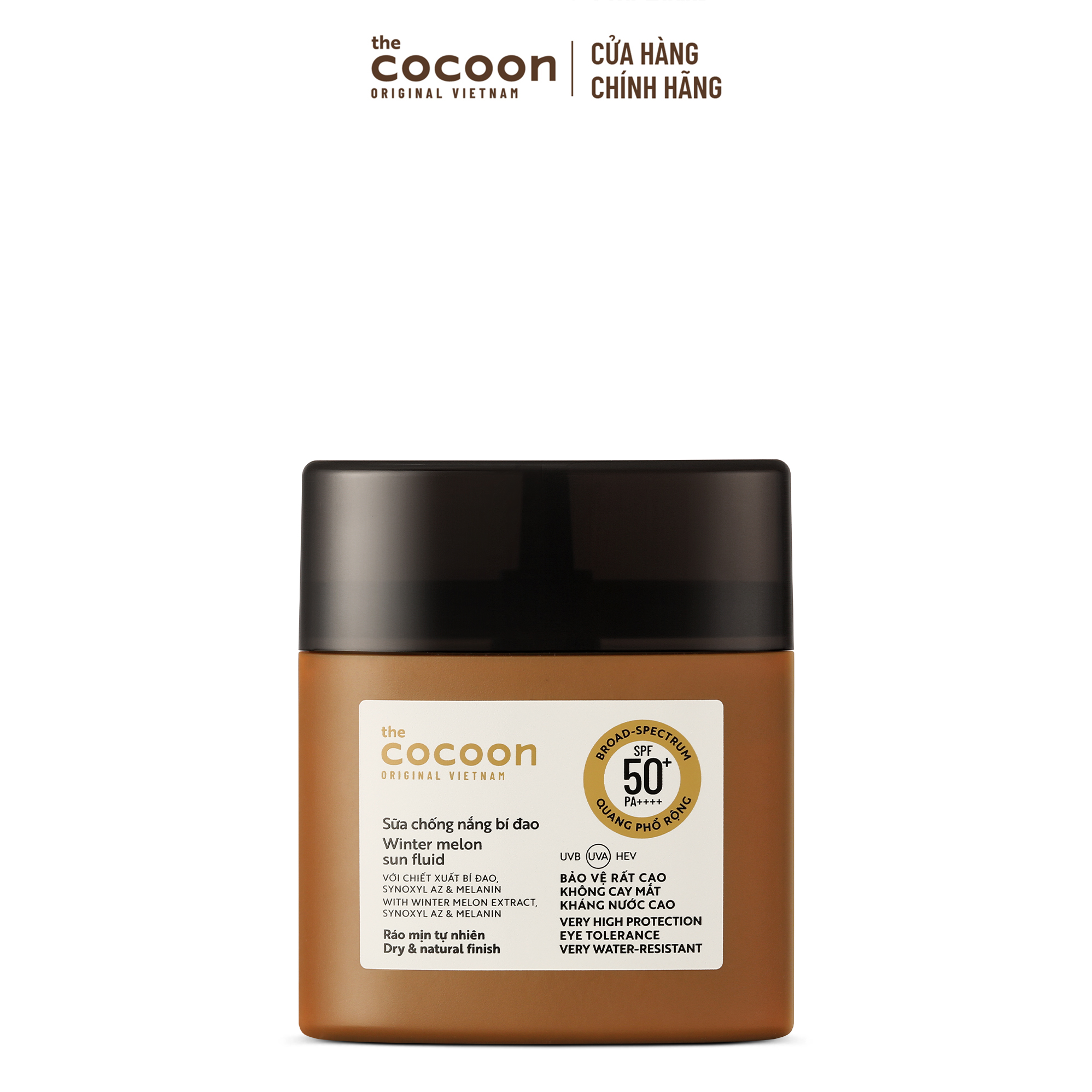 Sữa chống nắng bí đao - Ráo mịn tự nhiên SPF 50+, UVA-PF 62.6 Cocooon 50ml