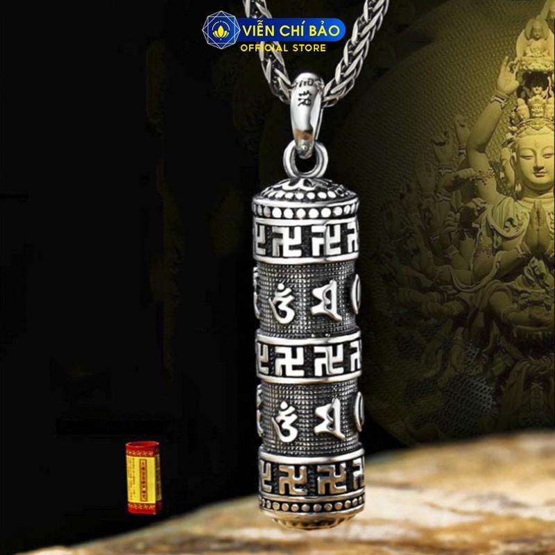 Mặt dây chuyền bạc nam VIỄN CHÍ BẢO Trụ Kim Luân Lục Tự Chữ Vạn chất liệu bạc thái 925 M100142
