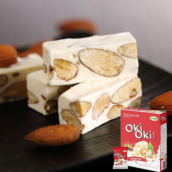 Bánh Nougat - Kẹo Hạnh Phúc Oki Oki Vị Sữa, Ngọt Nhẹ Tự Nhiên Mềm Dẻo Thơm Ngon (114g/Hộp)