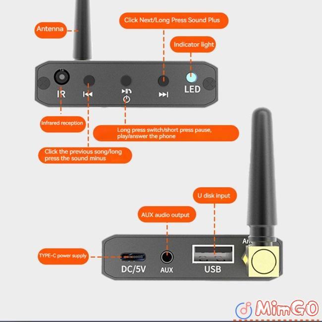 Thiết Bị Nhận Tín Hiệu Âm Thanh Bluetooth Không Dây 3.5mm T30