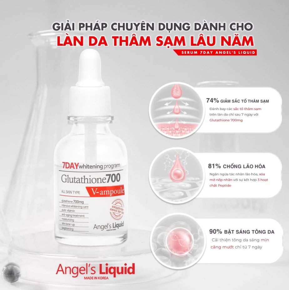 Huyết Thanh Dưỡng Trắng Da, Làm Mờ Thâm Nám Chỉ Trong 7 Ngày Angel's Liquid