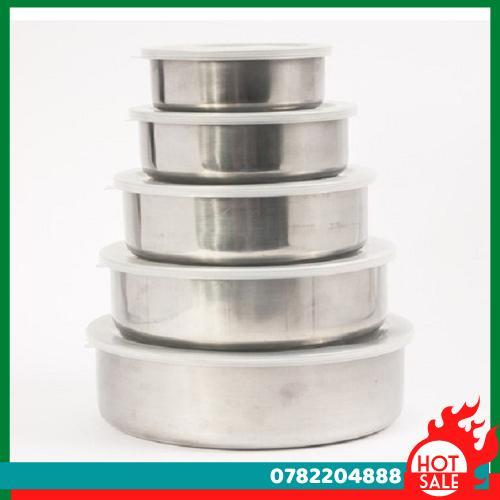 Sản Phẩm Bát Inox 5 Món Có Nắp Đậy - CH Hương Thị Miễn Phí Vận Chuyển