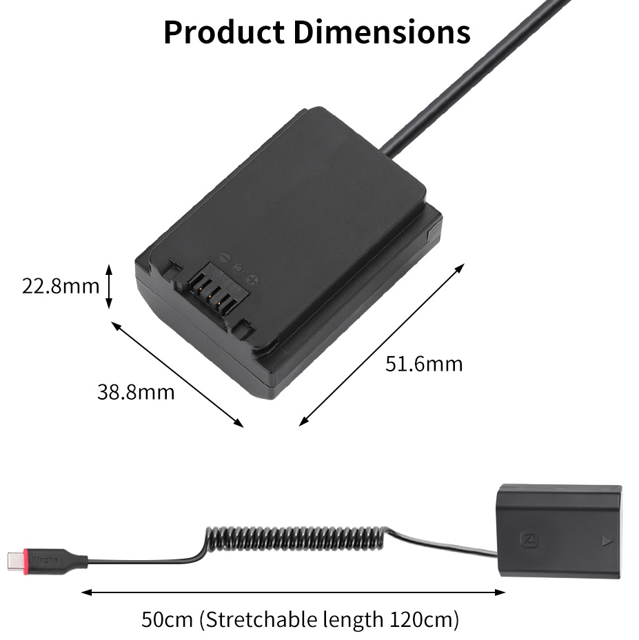 Pin ảo/ giả pin/ Pin Dummy Kingma for Sony NP-FZ100, Hàng nhập khẩu
