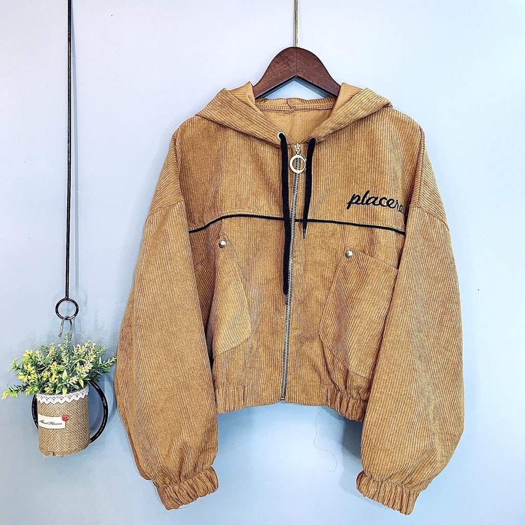 Áo khoác kaki nhung siêu xinh