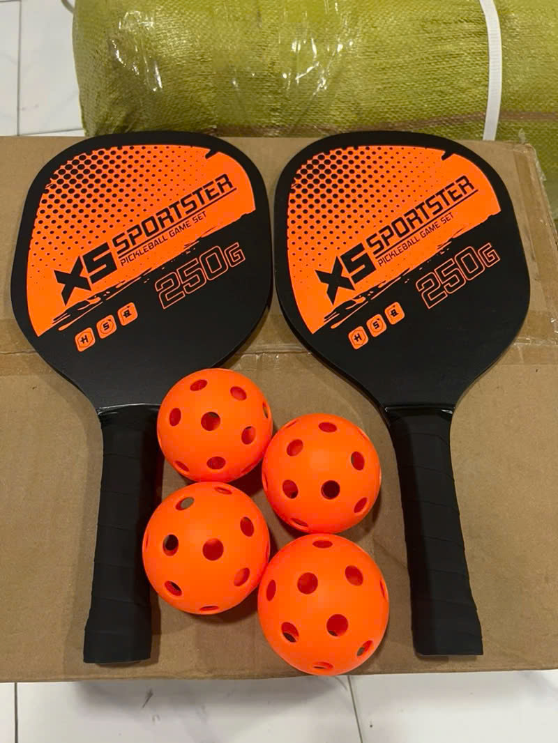 Bộ 2 Vợt Pickleball Sợi Cao Cấp + Kèm Túi Chống Sốc Và 4 Bóng