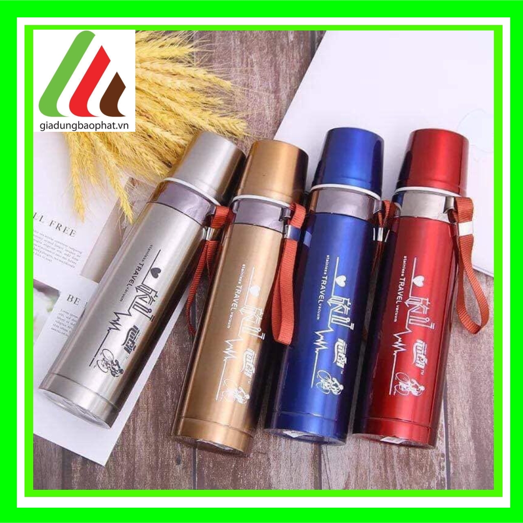 Bình giữ nhiệt kangyong 750ml inox 2 lớp chân không cách nhiệt màu sắc trơn sáng sang trọng tiện lợi