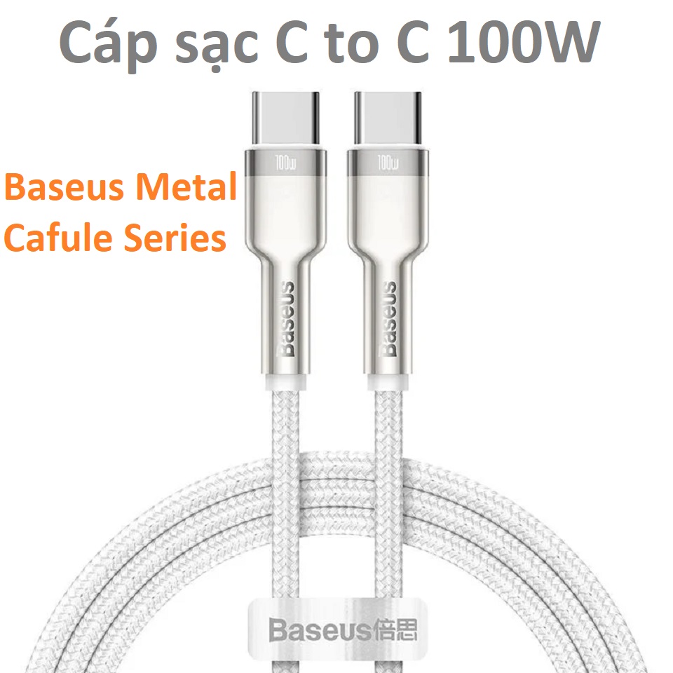 Cáp sạc C to C 100W Baseus Cafule Series Metal Data Cable - Hàng chính hãng