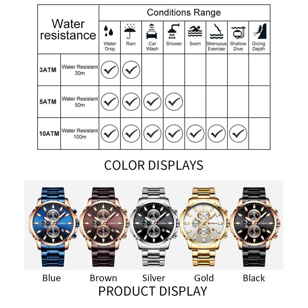 Đồng hồ đeo tay CURREN 8348 Quartz Man với dây đeo bằng thép không gỉ