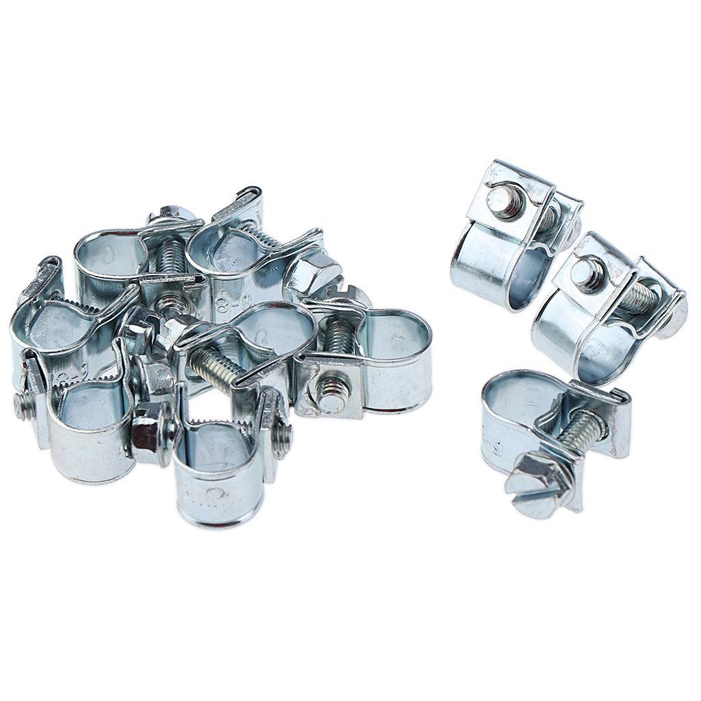 3-4pack 10x Hose Clamps Fuel Line Clips Clamp for Diesel Petrol Pipe 6 - 8mm
