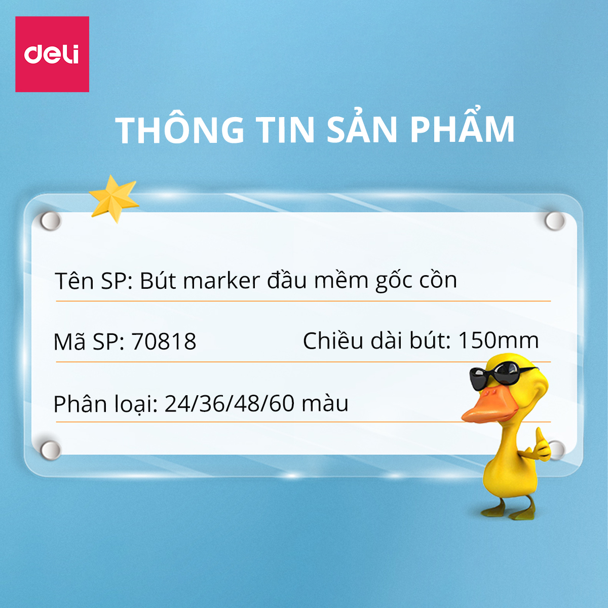 Bút Màu Dạ Marker 2 Đầu Chuyên Nghiệp Deli - Kèm Hộp Nhựa - 24/36/48/60 Màu Đậm, Mực Đều - Tô Màu, Đi Nét, Vẽ Tranh