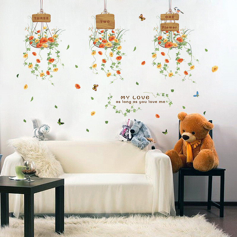 Decal dán tường 3 giỏ hoa cho ZOOYOO XL7106