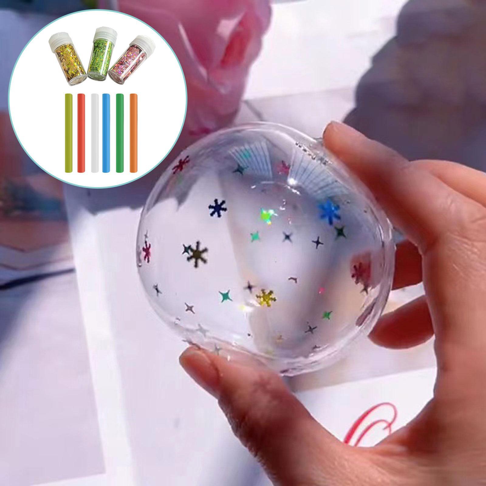 Multifunctional Sticky Ball Sequins Straws Embellishment Rainbow Colors Accessories Entertainment Reusable for DIY Craft Party Game Children