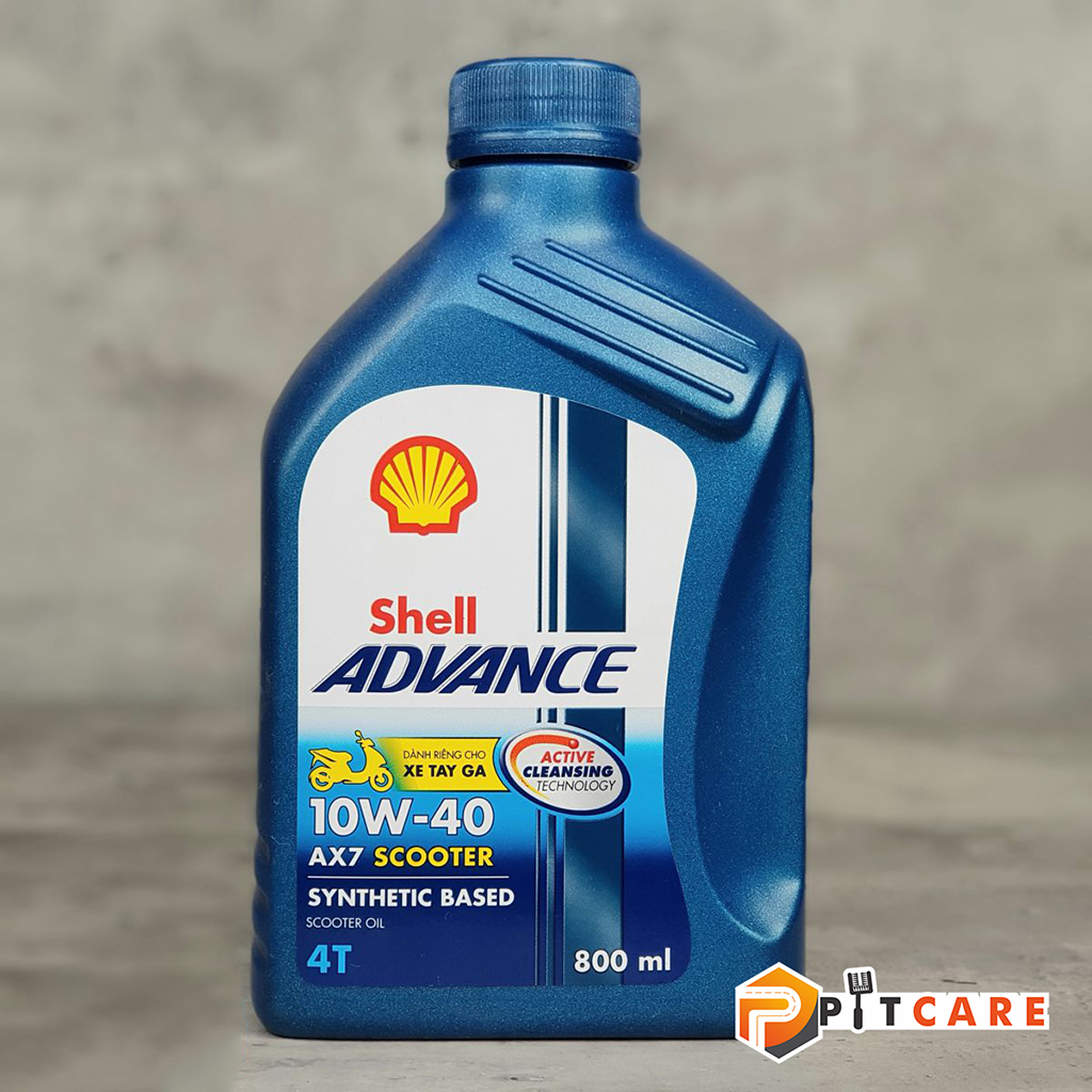 Nhớt Xe Ga Shell Advance AX7 Scooter 10W40 800ml Chính Hãng