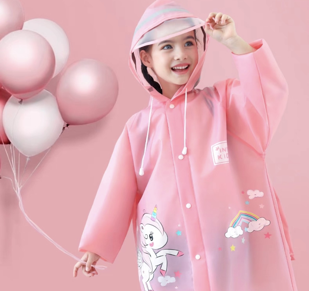 [ Khóa kéo] Áo mưa trẻ em cao cấp, thiết kế khóa kéo + nút bấm + ngăn đựng balo, chất liệu Eva nhẹ bền, chống thấm nước