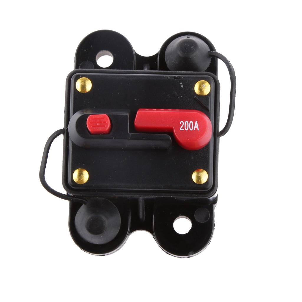12V-24V Inline Auto Waterproof Circuit Breaker 200 AMP Manual Reset Switch