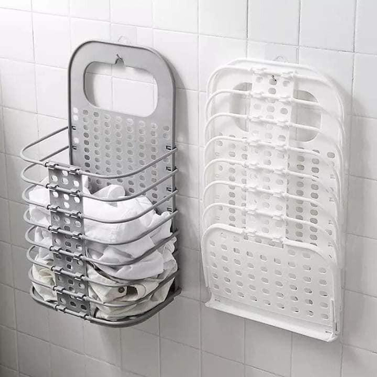 Giỏ đựng đồ gấp gọn thông minh Việt Nhật 3379 tặng móc dính trong,giỏ treo tường đựng quần áo đồ dùng nhà tắm