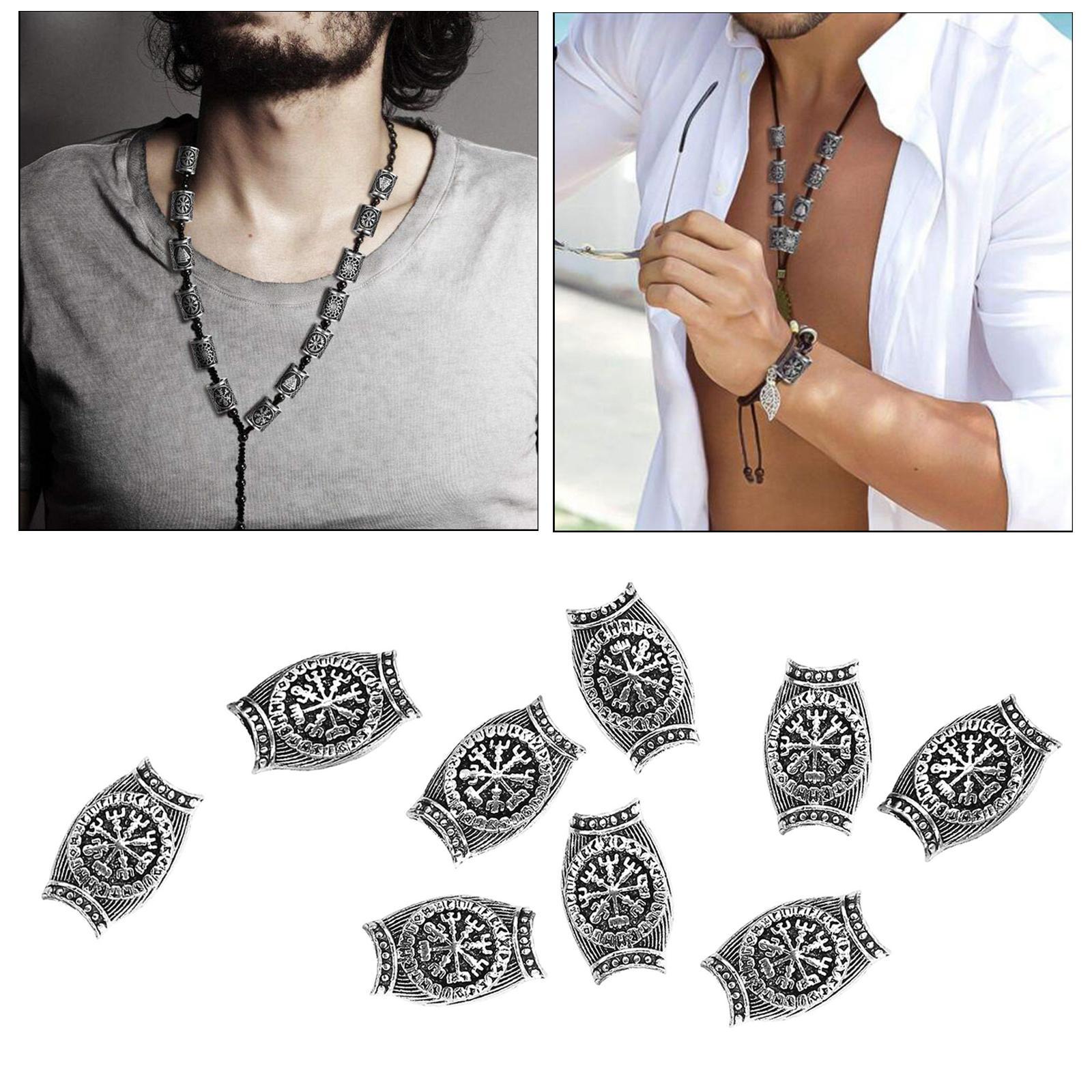 Rune  Beard Beads Rings for  Beards Lanyard Pendant Jewelry Making