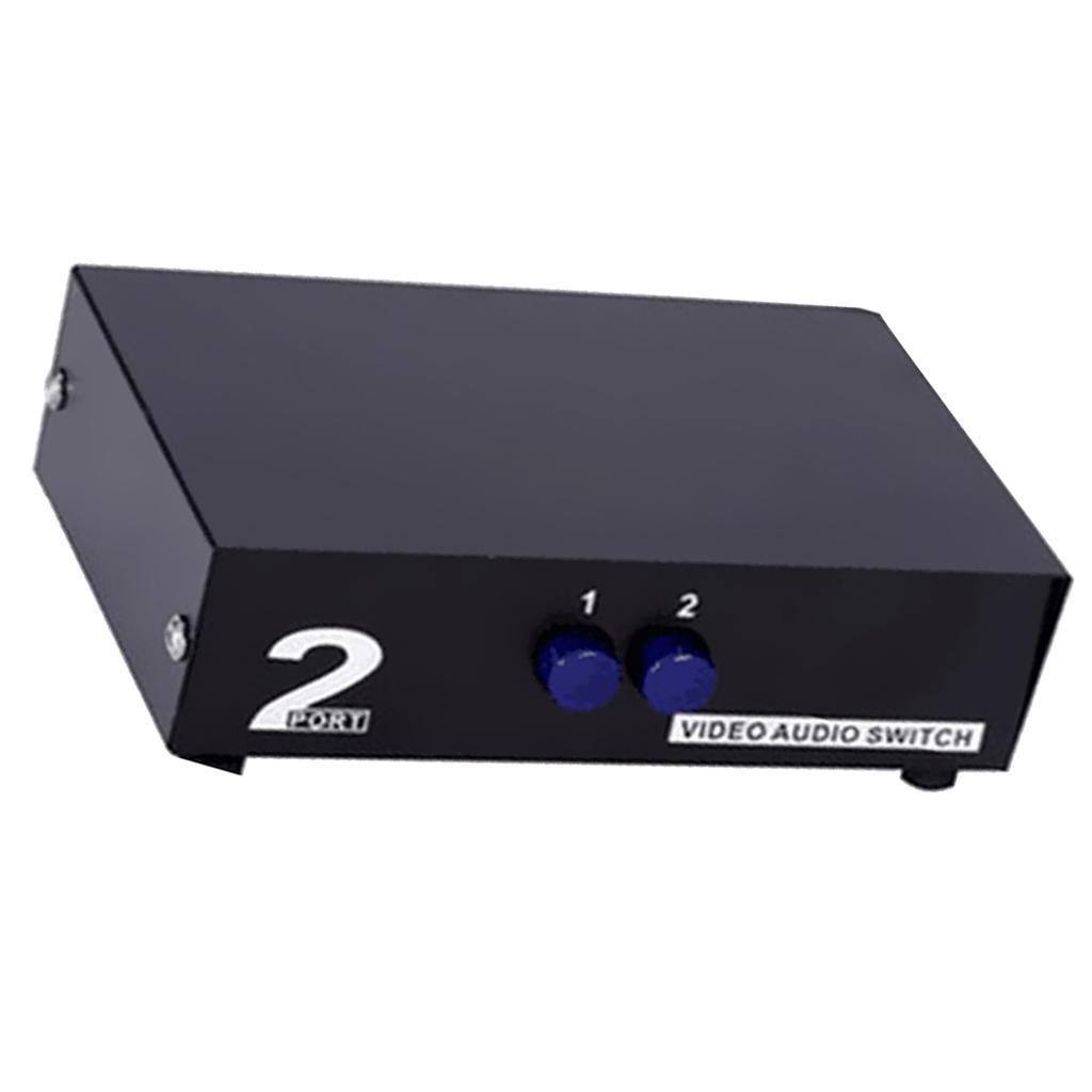 2 in 1 Out 2 Way Composite AV Switcher 3 RCA Video L/R Audio Switch Box