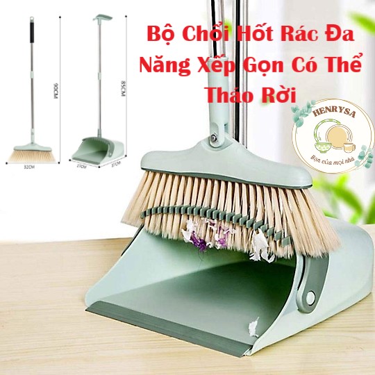 Chổi Quét Nhà Thông Minh Kèm Hót Rác Gấp Gọn - Chổi Quét Nhà Xoay 180 Độ Cán Dài Tiện Lợi - HENRYSA